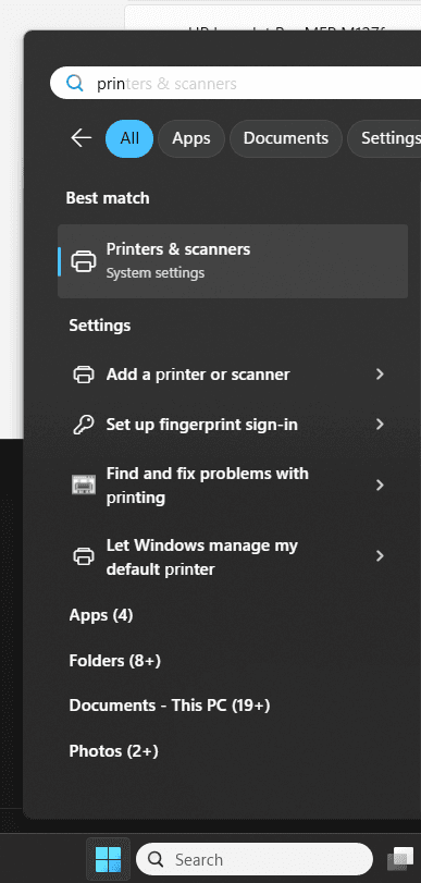 Step 1: Opening printer settings