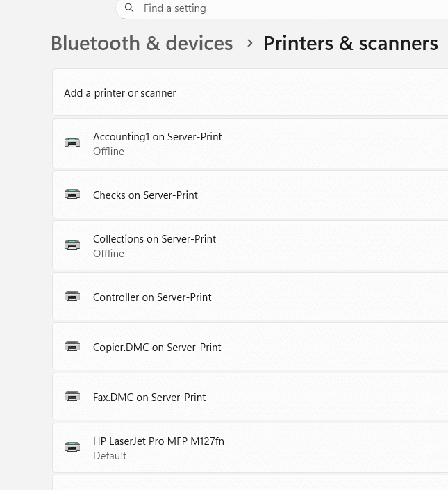 Step 2a: Selecting the printer